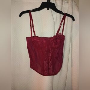 Dealmore Burgundy Lace Corset Top Size L